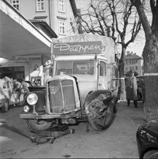 Car damaged in accident in