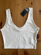 Hollister White Crop Top Size