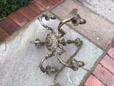 5 Arm vintage Brassed Chandelier
