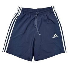 Adidas Football Shorts Mesh Liner Pockets Y2K Blue White Mens Medium