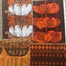 Vintage Fabric Remnants x 4 Heals Boras  Peter Hall 