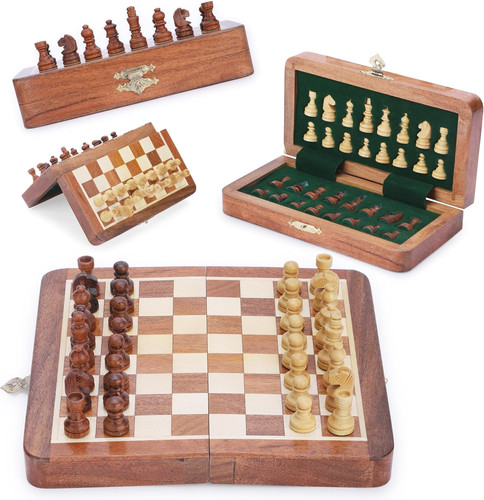 Inches magnetic wooden chess - 7,