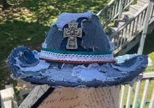 Custom made denim Cowboy Hats