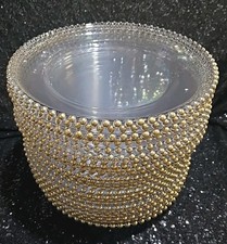 30pc 12" Round Clear Gold