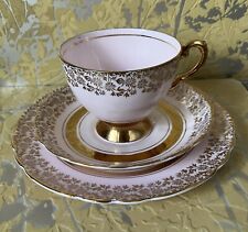 Fine Bone China Cup, Saucer & Small Plate Ashley 22ct gold Tuscan  immaculate 