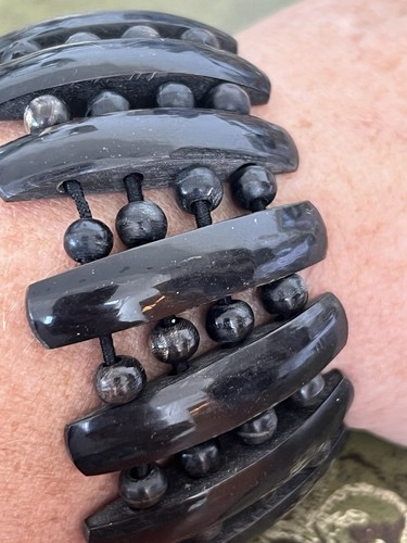 Whitby jet bracelet victorian - jet,