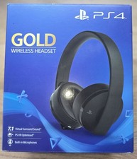 Sony PlayStation 4 & 5 Gold Wireless Headset Black Video Game Headphone