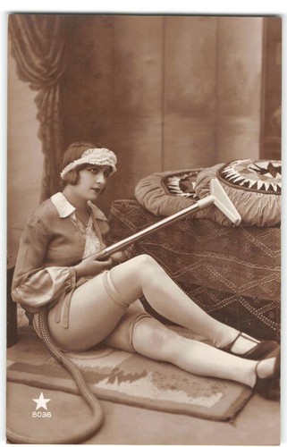 Antique rppc french - french, maid