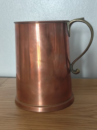 Antique copper tankard tall - tankard,