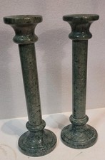 Pair Of Vintage 9" Gree Marble