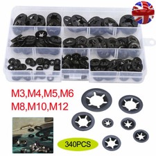 340PCS starlock washers Tooth Starlock Push On Locking Washers Clips Fasten UK