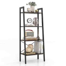 Costway 4-Tier Industrial Bookshelf Standing Display Shelf Plant Flower Stand