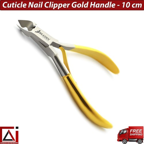 Half gold clipper nail art - half,