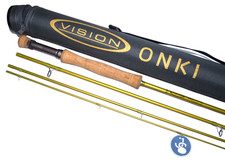 Vision Onki 10'  4pc 10' carbon trout fly rod #7 with tube, mint 072