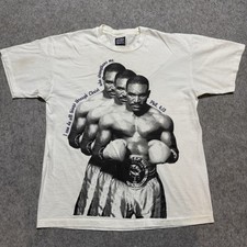 Vintage Evander Holyfield T Shirt Mens XL White Boxing Warrior Single Stitch USA