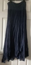 Dark blue crinkle effect long