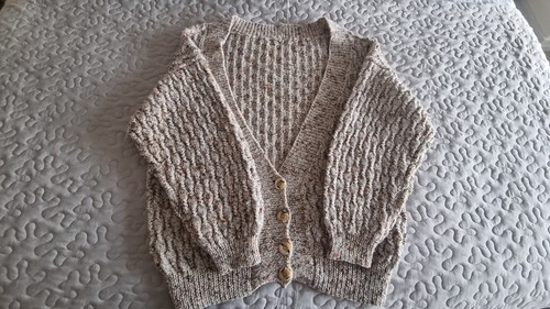 Hand knitted wool cardigan - hand,