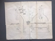 Antique 1850s Illustration Slotting Machine J G Bodmer Victorian Machinery