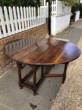AFFORDABLE LARGE SIZE 134cm X 156 ANTIQUE OAK GATE LEG DINING TABLE 17th CENTURY