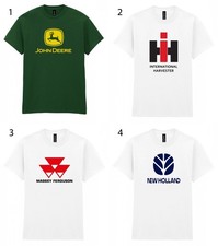 Custom Tractors Farm Machinery Farmers Unisex T-Shirts - Flocked Print