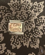 New Rose Gold I Love Family Italian Charm Fits 9mm Classic Nomination Bracelet