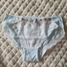 ladies Knickers Size 10 blue Cute lace accents trim Lolita Panties?NEW 