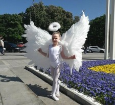 Angel Wings Halo Baby Costume Angel Girls Teenage Children White Kids Events