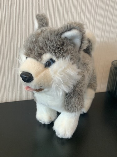 Grey wolf plush - grey,