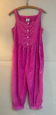 Vintage 80s Laura Ashley Floral Jumpsuit Playsuit Romper Small Pink Cotton