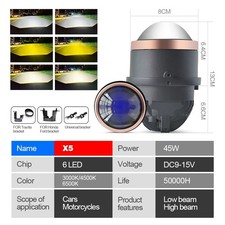  2pcs 3.0'' Laser Headlight Bi