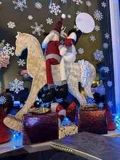 large wooden rocking horse Christmas decoration