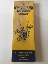 Vintage 1960s ‘Imperial’ Drinking Straws Popular Paper Straws of this Era