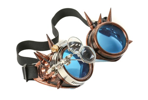 Steampunk copper goggles spike - goggles,