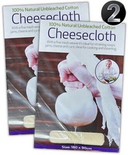 2 PC CHEESE CLOTH 100% COTTON 180 X 90cm MUSLIN STRAIN DRAIN STRAINING STEAMING