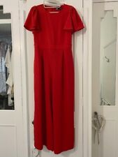 Zara Red Jumpsuit Size M Ladies Culotte Style Wide Leg