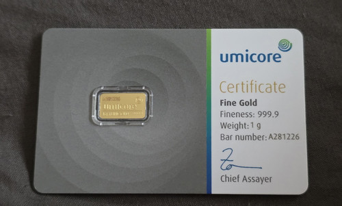 Umicore gold bar - umicore, 1g