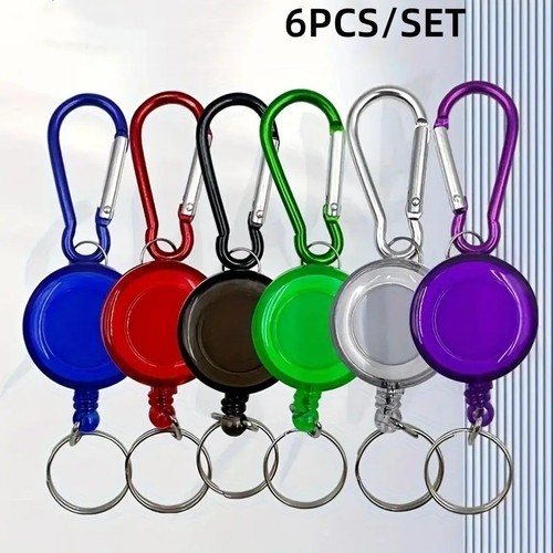 Retractable coil keyring with - coil,
