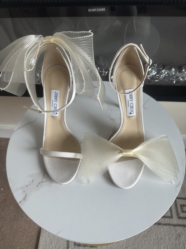 Jimmy choo ivory satin bow - choo,