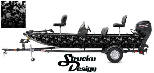 Skulls white black - white, graphic