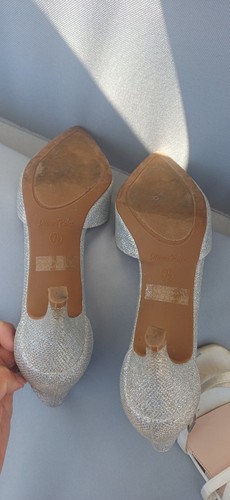 Silver pavers heels sandals - silver,