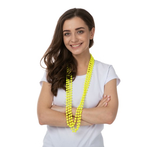 Yellow 1980s beads - yellow,