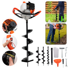52CC Petrol Post Hole Borer Fence Earth Auger Digger + 3 Drill Bits + Extension