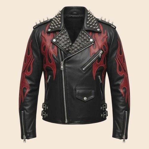 Men black red - red, studded