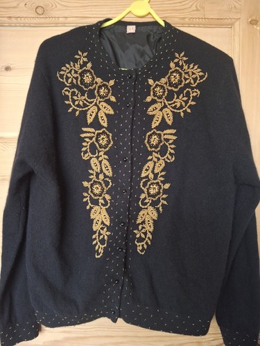 Vintage 1950s beaded cardigan - 1950s,