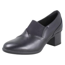 Ladies Clarks Leather Block Heel Trouser Shoes Removable Insoles - Shaya Tess