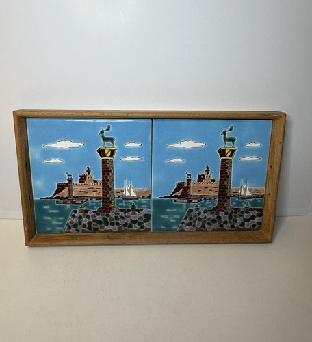 Greece rhodes vintage tile art - rhodes,