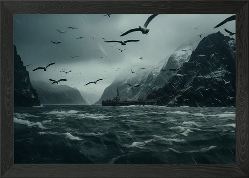 Raging sea ship - , and