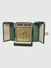 Art Deco French Enamelled Brass Mechanical Timepiece Clock - Working