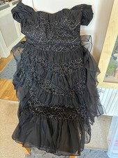 Stunning 1950's black and silver vintage party dress hand tailored