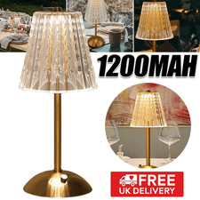 Crystal Table Lamp,3 Colours LED Bedside Lamp,Rechargeable Touch Lamp Small Lamp